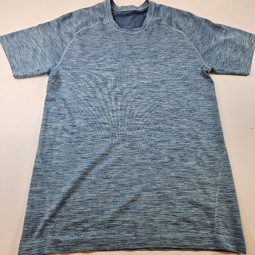 LULULEMON Men’s Time To Get Dirty, Get Outside, Get Sweaty Dk Aqua Tshirt Small